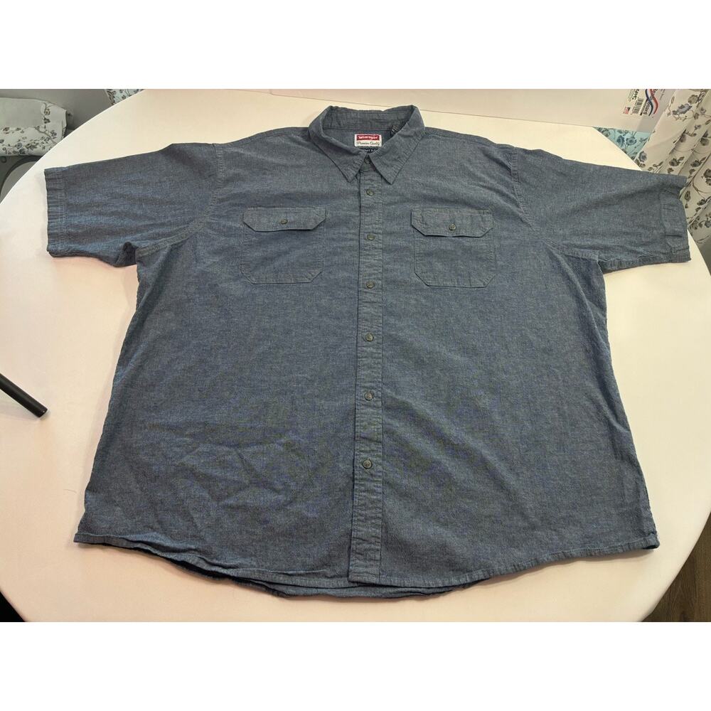 Wrangler Men’s 3XL Chambray Short Sleeve Shirt Comfort Flex Western Workwear